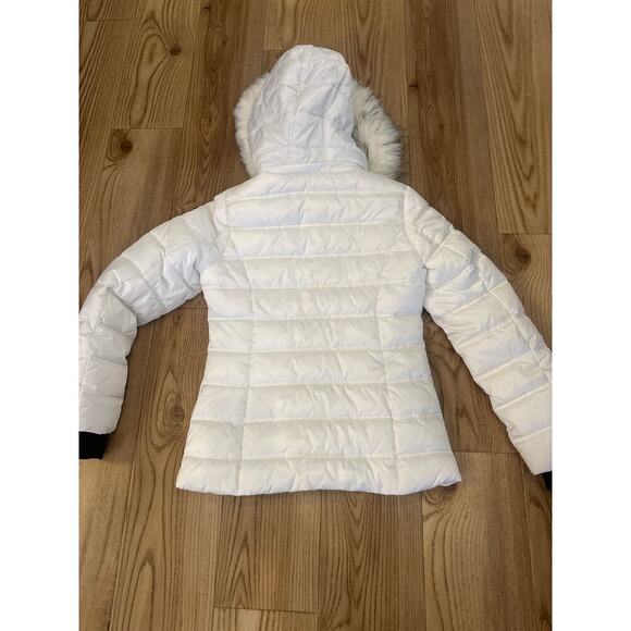 Nautica Puffer Coat Detachable Hood White with Black Water Resistant Wms Small - Picture 5 of 8